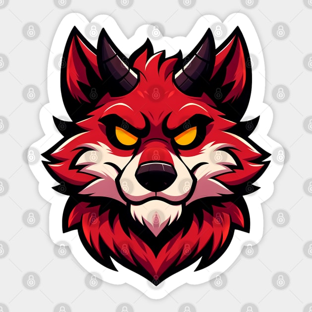 Red Demonic Furry Anthro Wolf Sticker by Blue Bull Bazaar